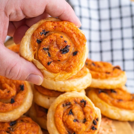 Spanish Lentil Puff Pastry Pinwheel