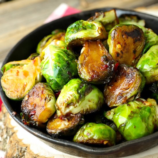 PanFried SweetChili Brussel Sprouts