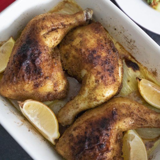 No butter curry roasted chicken