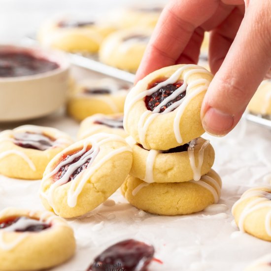 Raspberry Thumbprint Cookies