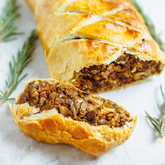 Easy Mushroom and Lentil Wellington