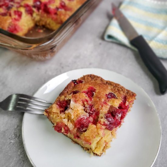 Cranberry Cornmeal Olive Oil Cake