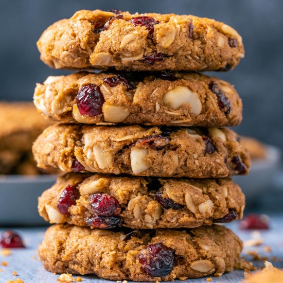 Vegan Oatmeal Cranberry Cookies