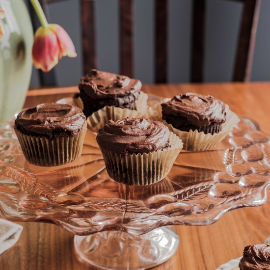 Fudgy chocolate muffins, vegan, gf