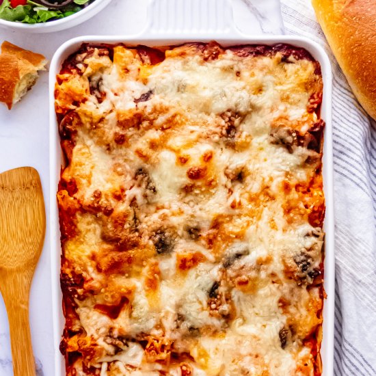 Delicious Baked Ziti {Mushrooms}