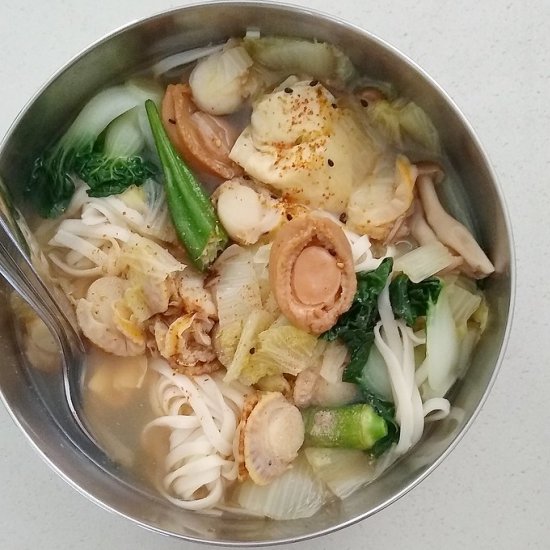 Seafood Veggies Hotpot Noodle Soup