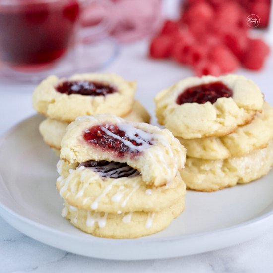 Raspberry Thumbprint Cookies