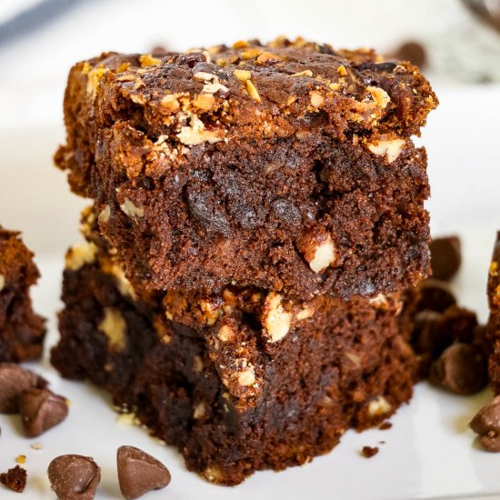 Caramel Swirl Air Fryer Brownies