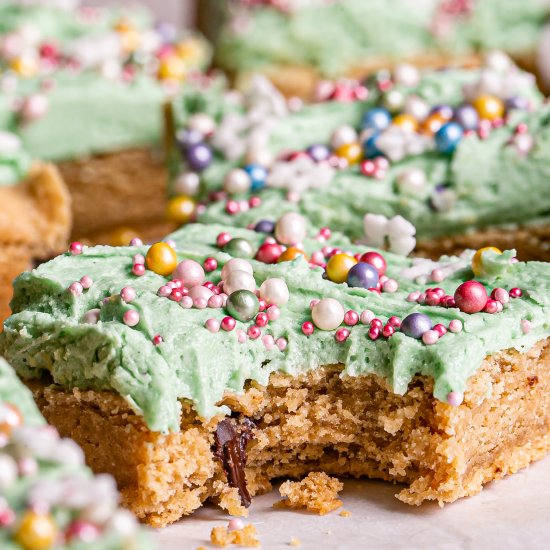 Frosted Chocolate Chip Cookie Bars