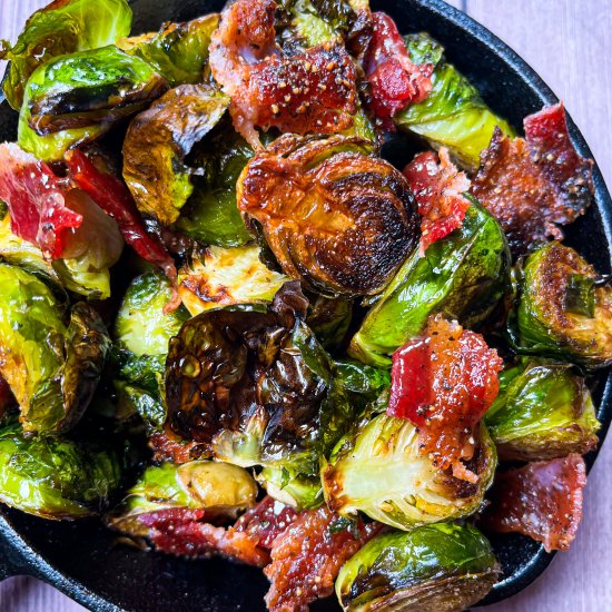 Brussels Sprouts With Candied Bacon