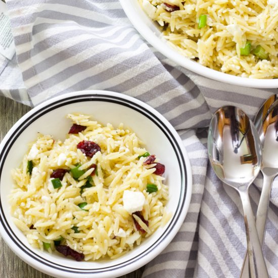 orzo salad with feta & cranberries