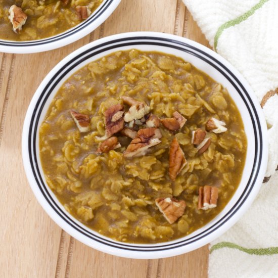 healthy pumpkin spice oatmeal