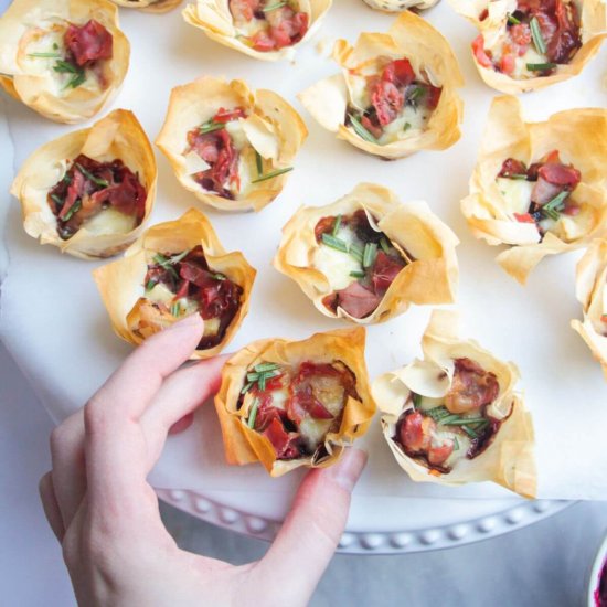 Easy Brie & Cranberry Filo Bites