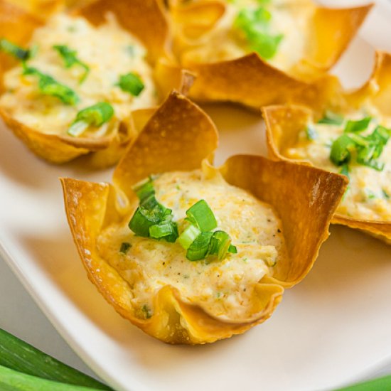 Baked Wonton Jalapeno Cheese Cups