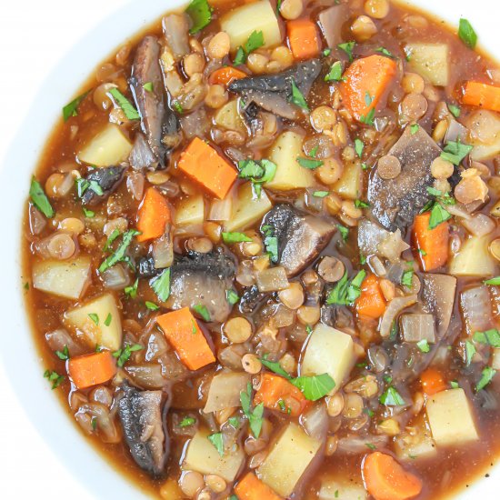 Portobello Potato Lentil Stew