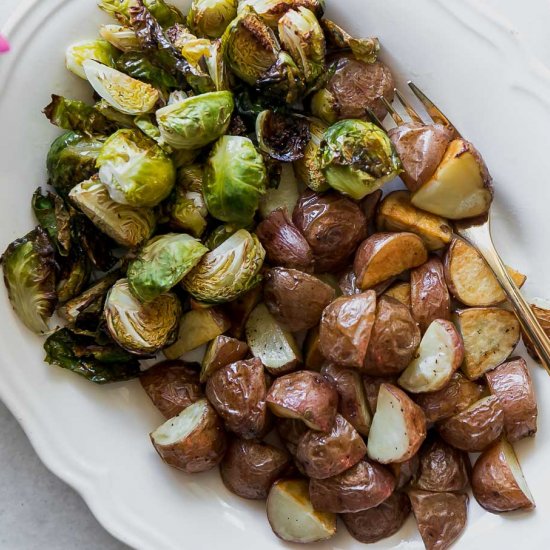 Baked Brussels Sprouts and Potatoes