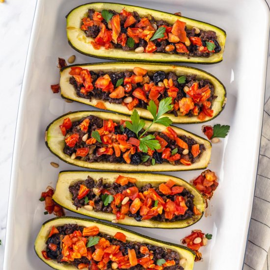 Oven Baked Beef Stuffed Zucchini