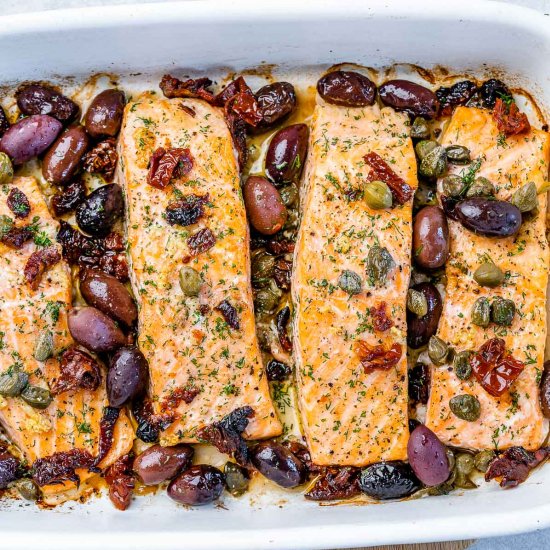 MEDITERRANEAN BAKED SALMON