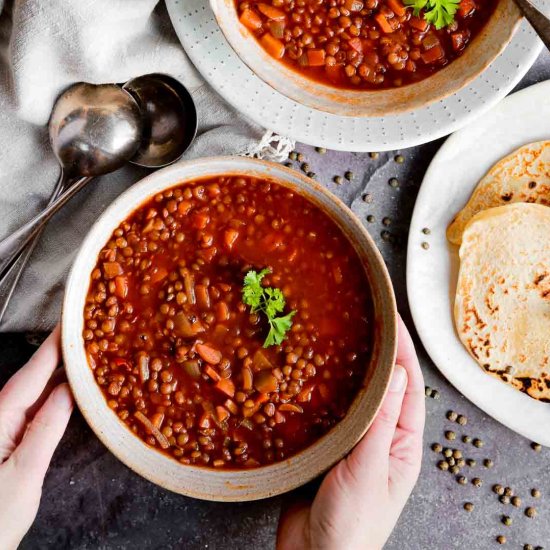 Lentil Tomato Soup Monastery Style