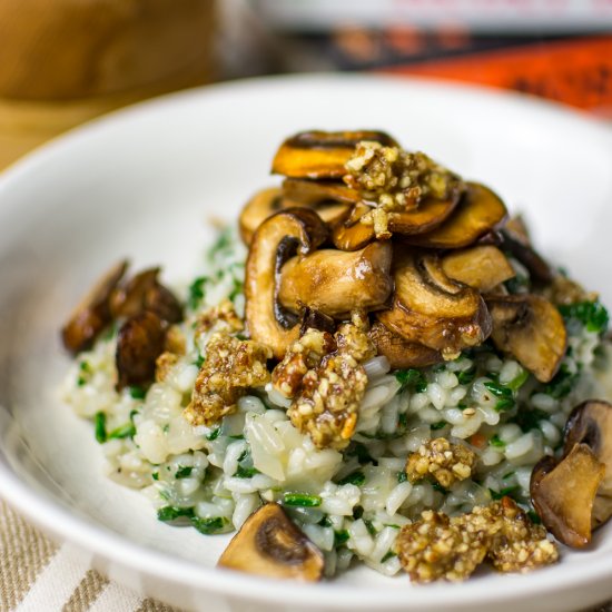 Vegan Spinach and Mushroom Risotto