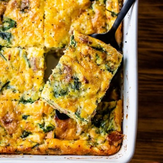 Bacon Spinach Breakfast Casserole