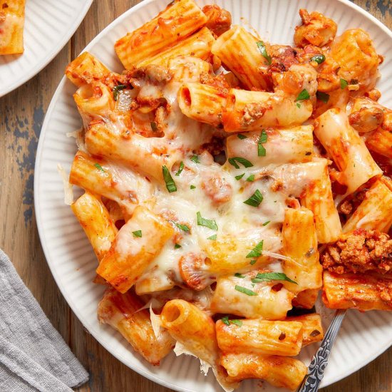 Ground Turkey Baked Rigatoni