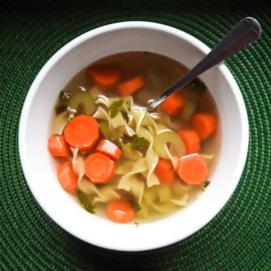 vegetable soup from homemade stock