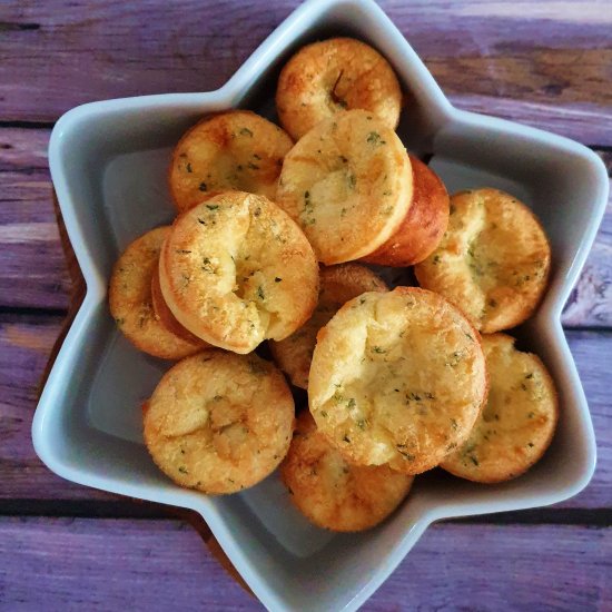 Mini parmesan cilantro popovers