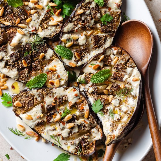 Roasted Eggplant with Tahini Sauce