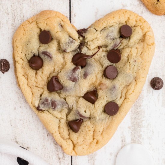 Heart Shaped Chocolate Chip Cookies