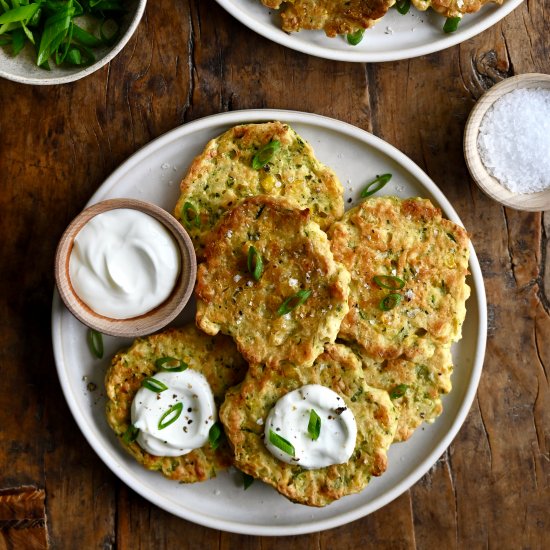 Baked Corn and Zucchini Fritters