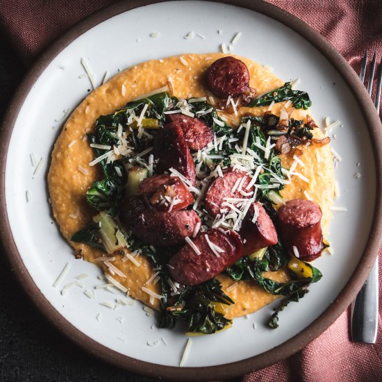 Sweet Potato Polenta with Sausage