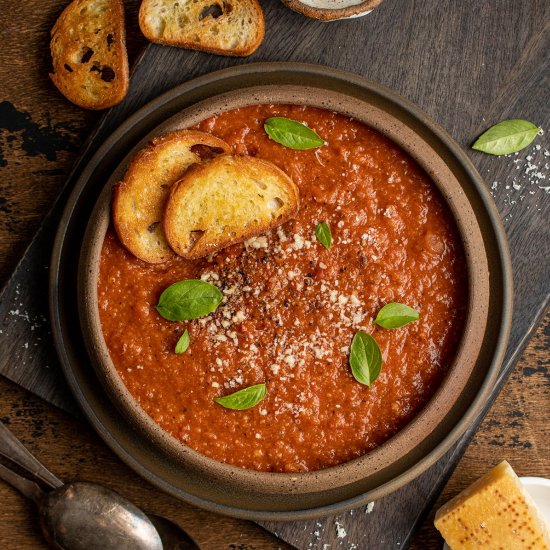 Eggplant parmesan soup