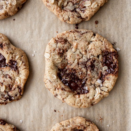 Chocolate Oatmeal Toffee Cookies