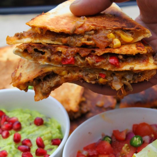 Cheesy Beef Quesadillas