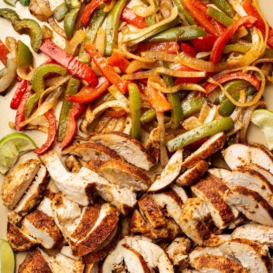 sheet pan chicken fajitas