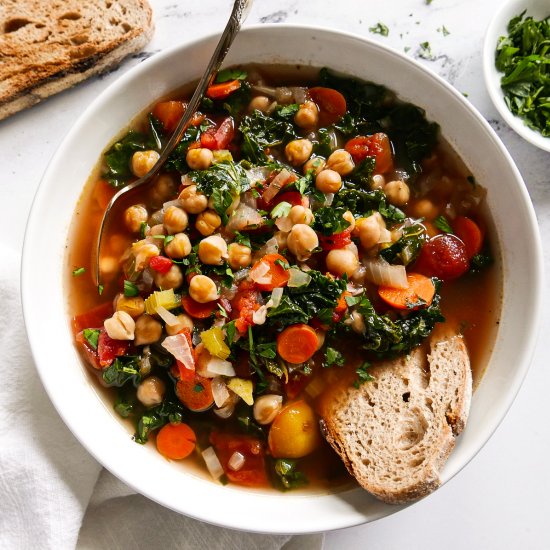 Italian Garbanzo Bean Soup (vegan)