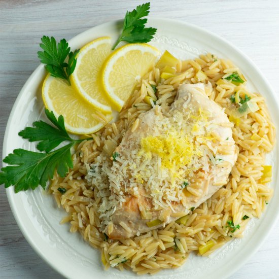 Skillet Lemon Chicken Orzo