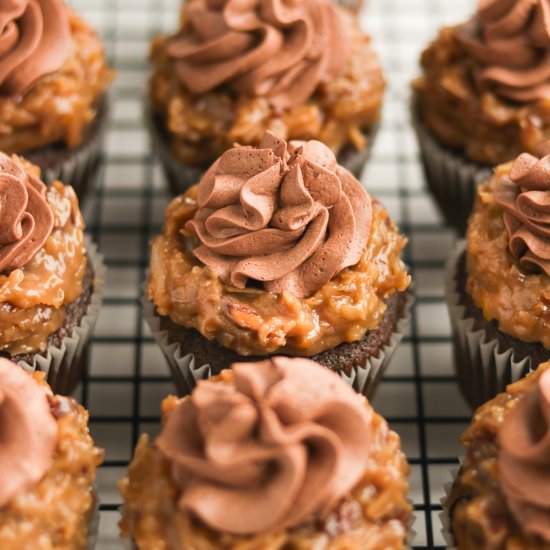 German Chocolate Cupcakes