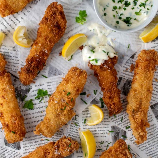 Crispy fish goujons