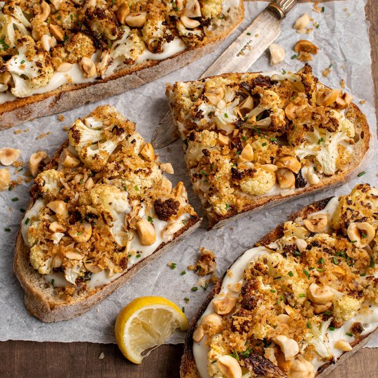 Roasted cauliflower toast