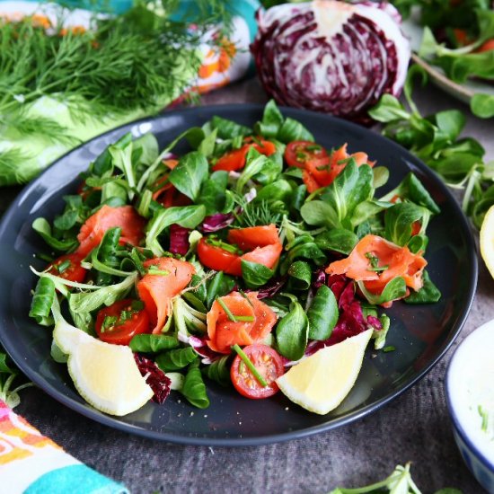 Smoked Salmon Salad with Lemon Dill