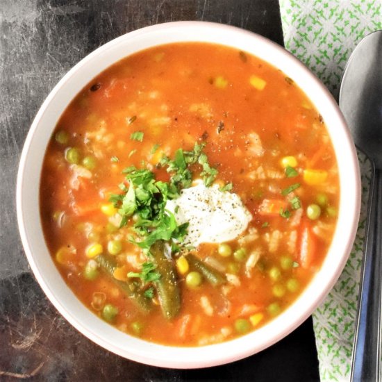 Easy Vegetable Rice Soup