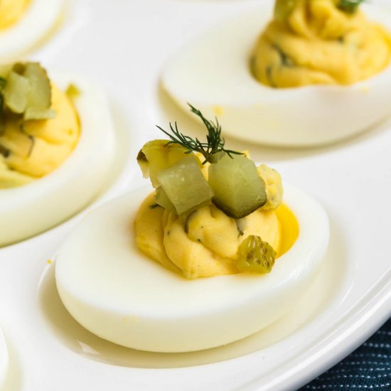 Dill Pickle Deviled Eggs