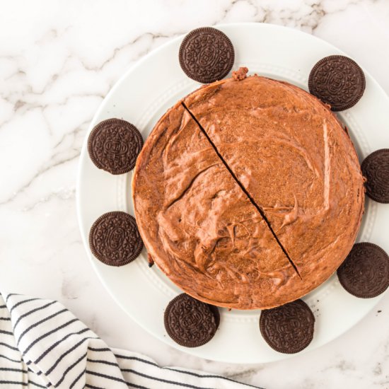 Air Fryer Chocolate Cookie Cheesecake