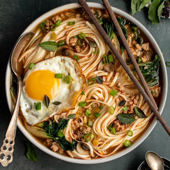 Spicy miso noodle soup