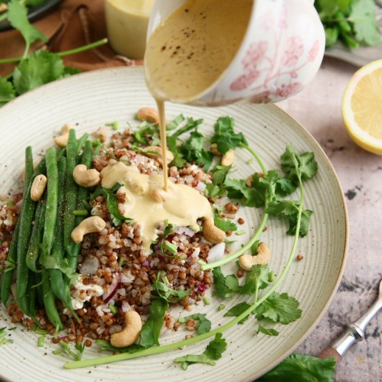 Buckwheat Salad with Chestnut Dress