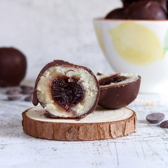 Chocolate Marzipan Cherries