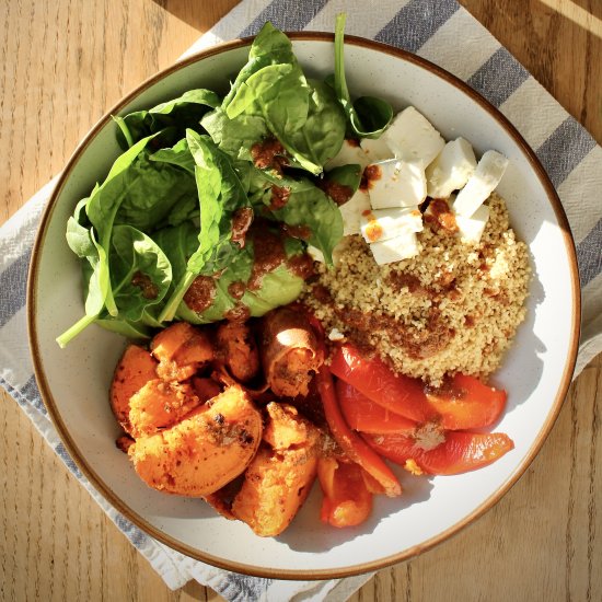 Sweet potato and feta salad