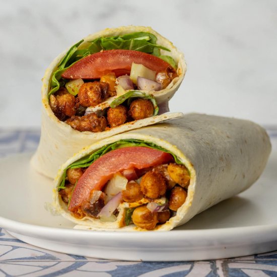 25-Minute Buffalo Chickpea Wrap